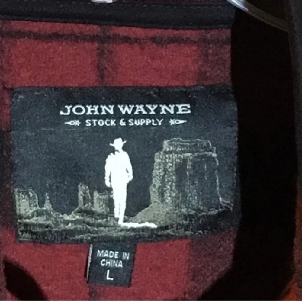 Outdoor Western Rancher Plaid 1/4 Zip Pullover John Wayne Stock & Supply L